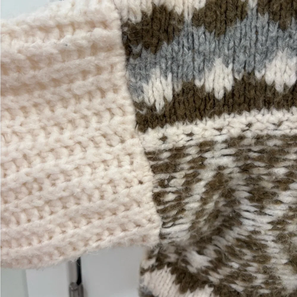 Free People Fair Isle Alpine Knit Wool Alpaca Blend Sweater Size XS - Picture 6 of 14